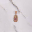 Dije Virgen Guadalupe 3.55gr / 3.3cm / Circones Verdes Fucsias Blancos Oro Rosa $