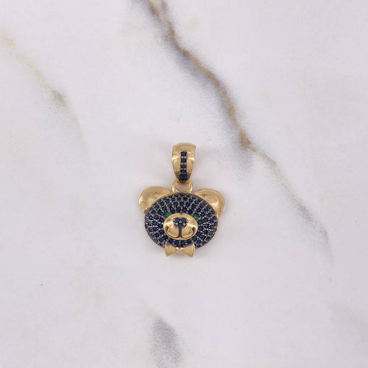 Dije Rostro Oso 3.75gr / 2.5cm / Circones Negros Verdes Oro Amarillo $