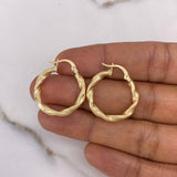 Candongas Maka 2.55gr / 2.5cm / Entorchadas Oro Amarillo $