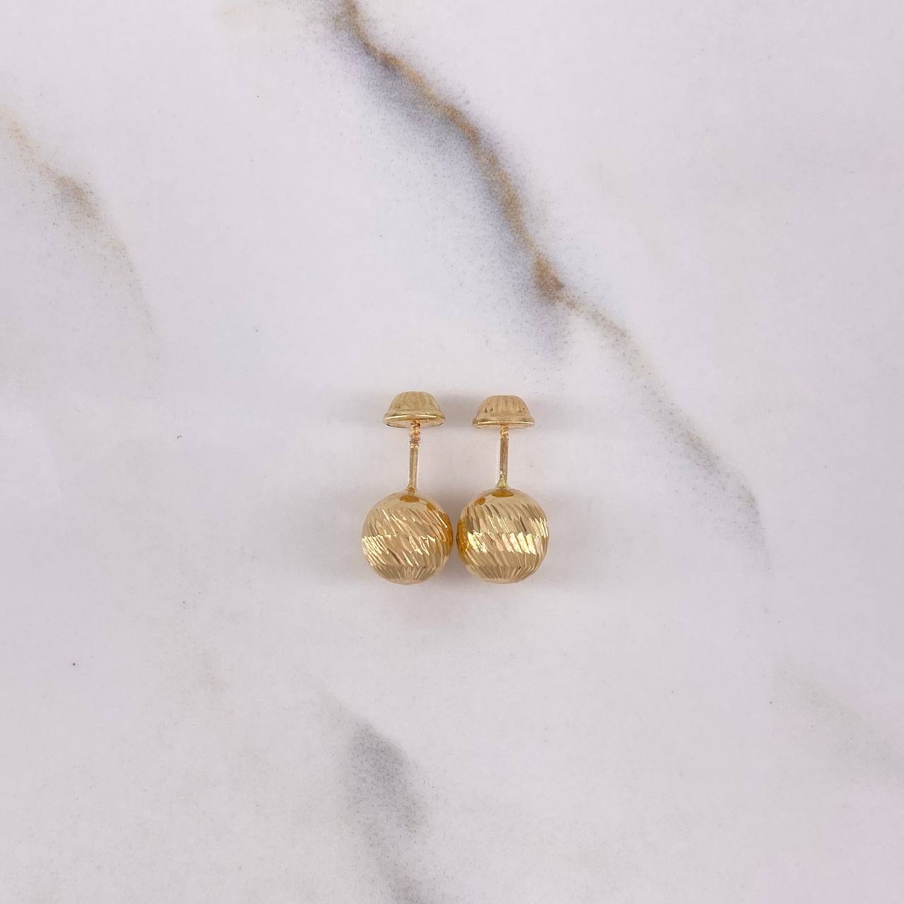 Topos Bola 1gr / 8mm Diamantados Oro Amarillo $