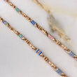 Cadena Rustica 29.05gr / 60cm / 3mm Cauchos Azules-Lila-Rosados Dos Oros Blanco Rosa $