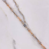 Cadena Rustica Poker 67.45gr / 70cm / 5mm Circones Negros Rosados Dos Oros Blanco Rosa $