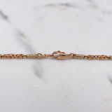 Cadena Rustica Maciza 24.5gr / 60cm / 2.5mm Tornillada Dos Oros Blanco Rosa