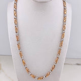 Cadena Rustica 70gr / 70cm / 4mm Tribal Dos Oros Blanco Rosa $