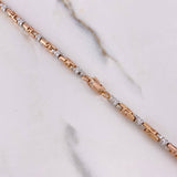 Cadena Rustica 70gr / 70cm / 4mm Tribal Dos Oros Blanco Rosa $