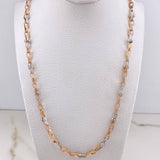 Cadena Rustica Tornillos 40.9gr / 70cm / 4mm Dos Oros Blanco Rosa $