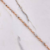 Cadena Rustica Tornillos 40.9gr / 70cm / 4mm Dos Oros Blanco Rosa $