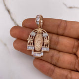 Dije Virgen Guadalupe 10.55gr / 4.5cm / Circones Blancos Dos Oros Blanco Rosa $