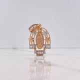 Dije Virgen Guadalupe 10.55gr / 4.5cm / Circones Blancos Dos Oros Blanco Rosa $