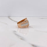 Anillo Corona RX 10.8gr / T9 / Circones Blancos Dos Oros Blanco Rosa $