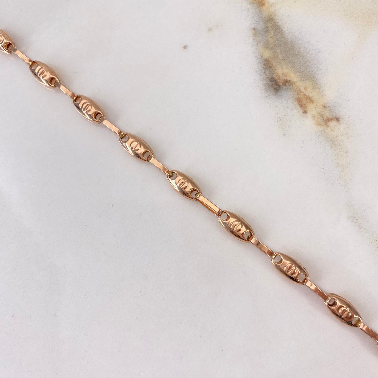 Cadena Rustica 10.8gr / 65cm / Barril Liso Tornillo Oro Rosa $