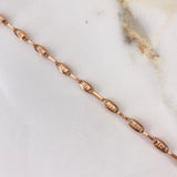 Cadena Rustica 10.8gr / 65cm / Barril Liso Tornillo Oro Rosa $