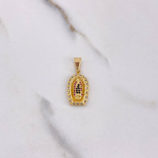 Dije Virgen Guadalupe 3.35gr / 2.5cm / Circones Blancos Negros Fucsias Oro Amarillo &