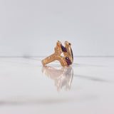 Anillo Rana 7.3gr / T6 1/2 / Circones Fucsias Azules Negros Oro Rosa $