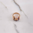 Anillo Rana 7.3gr / T6 1/2 / Circones Fucsias Azules Negros Oro Rosa $