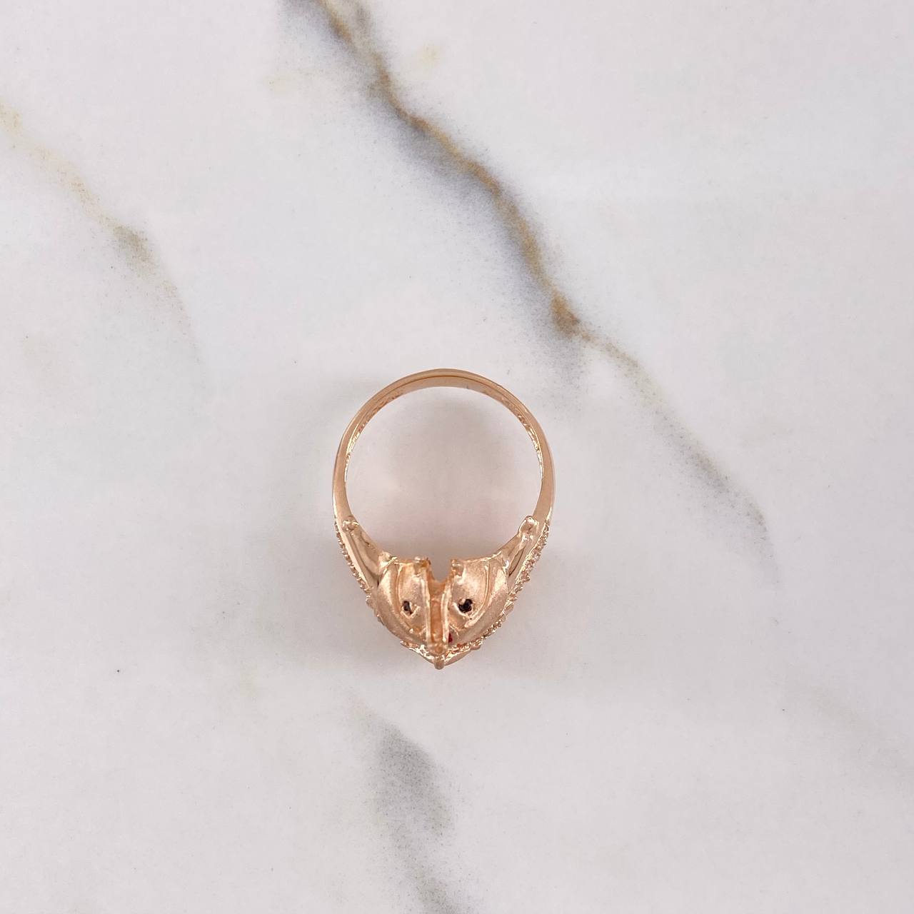 Anillo Elefante 7.45gr / T7 3/4 / Circones Colores Oro Rosa $