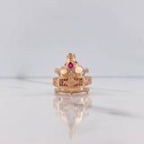 Anillo Elefante 7.45gr / T7 3/4 / Circones Colores Oro Rosa $