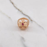 Anillo Elefante 7.45gr / T7 3/4 / Circones Colores Oro Rosa $