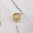 Anillo Leon 11.55gr / T10 1/2 / Circones Blancos Verdes Oro Amarillo $