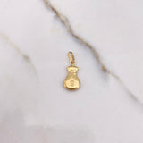 Dije Bolsa Dinero 0.6gr / 2cm / Liso Oro Amarillo &