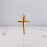 Dije Cruz 0.85gr / 2.9cm / Baston Liso Oro Amarillo &