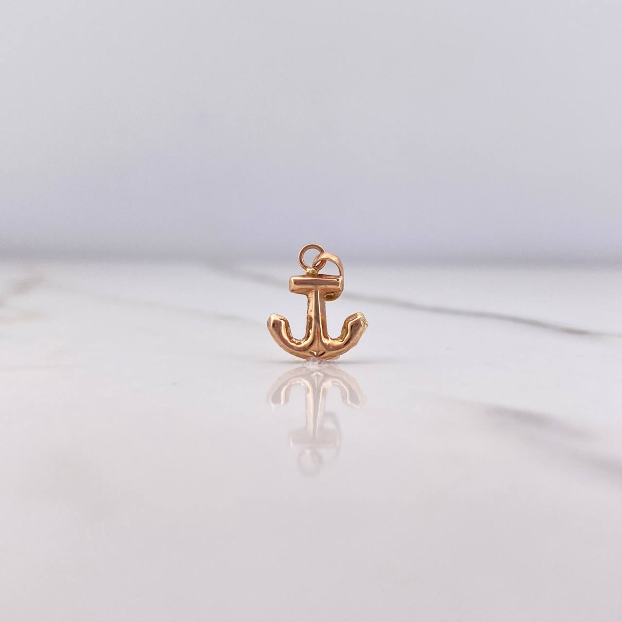 Dije Ancla 0.3gr / 1.5cm / Troquelado Oro Rosa &