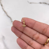 Dije Ancla 0.2gr / 1.5cm / Troquelado Oro Amarillo &