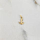 Dije Ancla 0.2gr / 1.5cm / Troquelado Oro Amarillo &