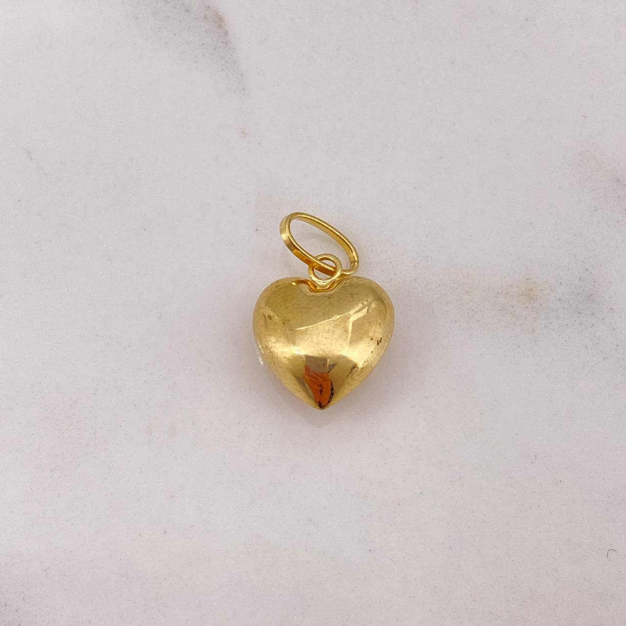 Dije Corazon 0.65gr / 1.7cm / Soplado Oro Amarillo &
