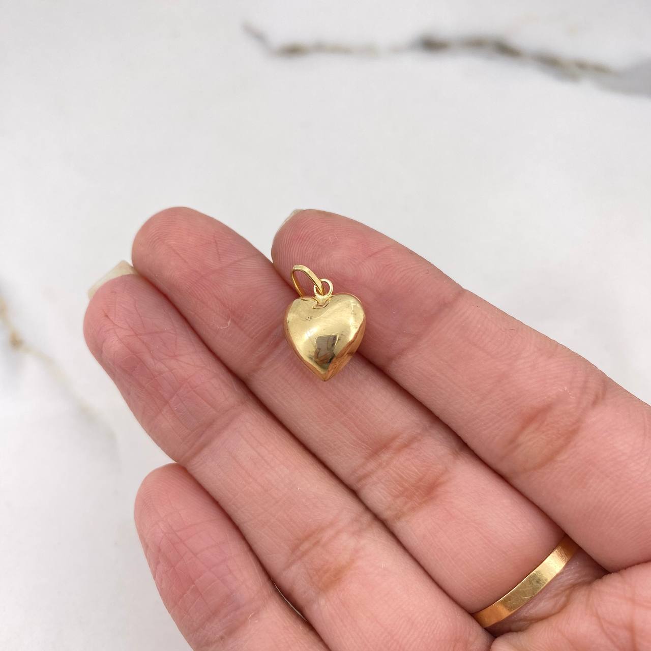 Dije Corazon 0.65gr / 1.7cm / Soplado Oro Amarillo &