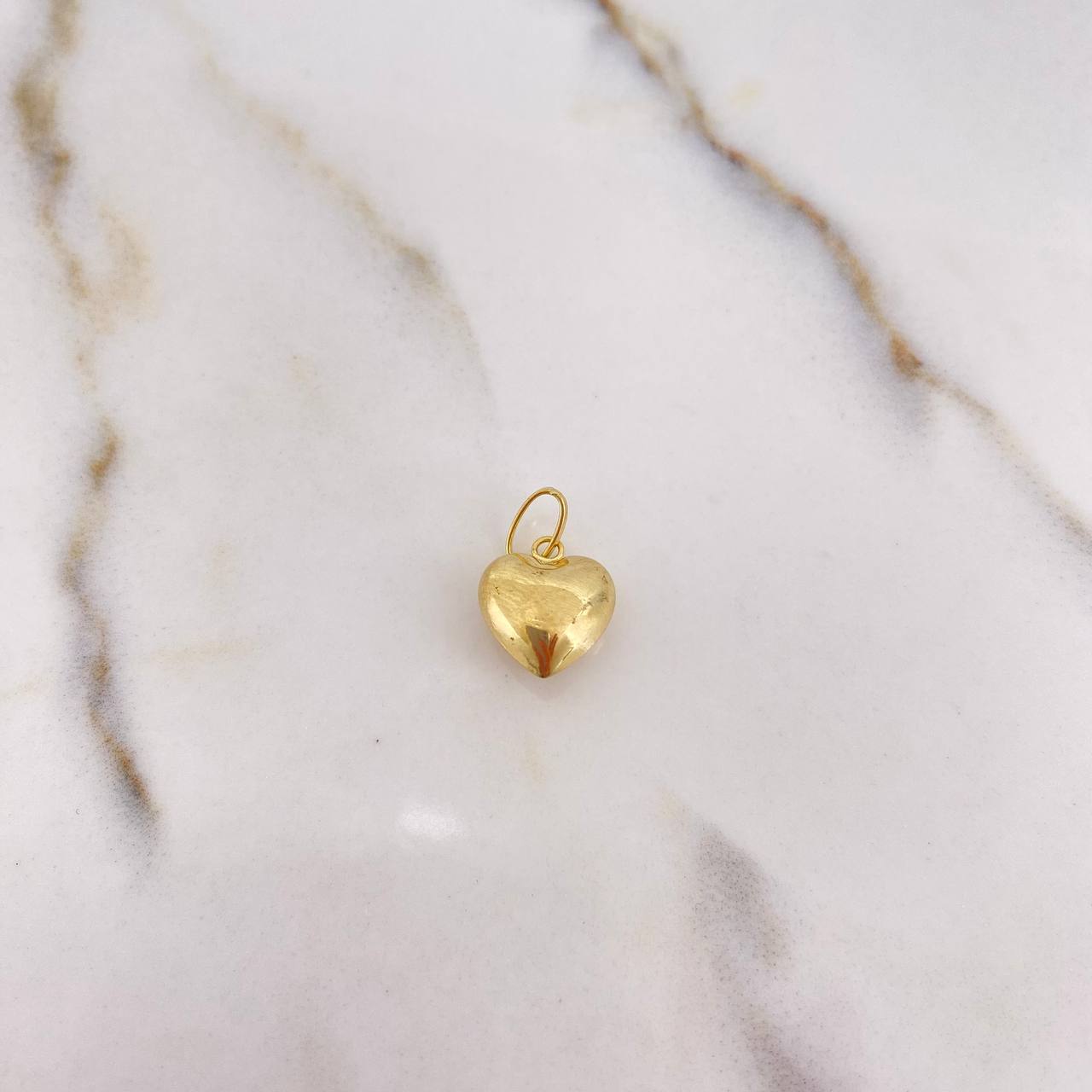 Dije Corazon 0.65gr / 1.7cm / Soplado Oro Amarillo &