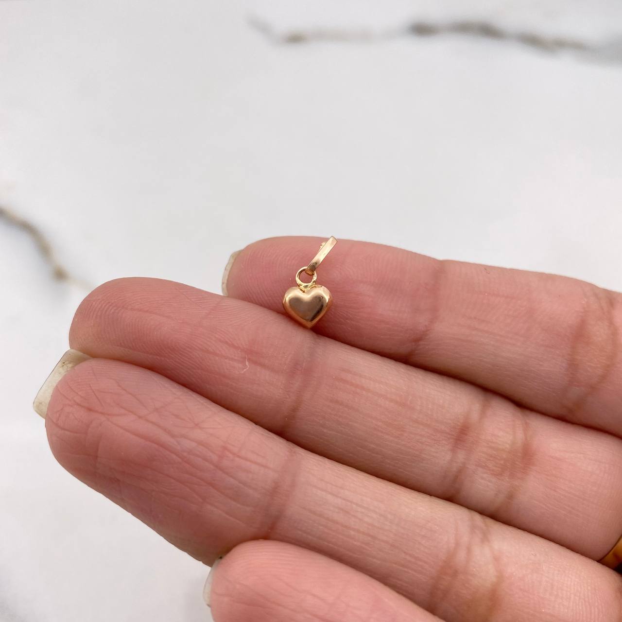 Dije Corazon 0.2gr / 1cm / Soplado Oro Rosa &
