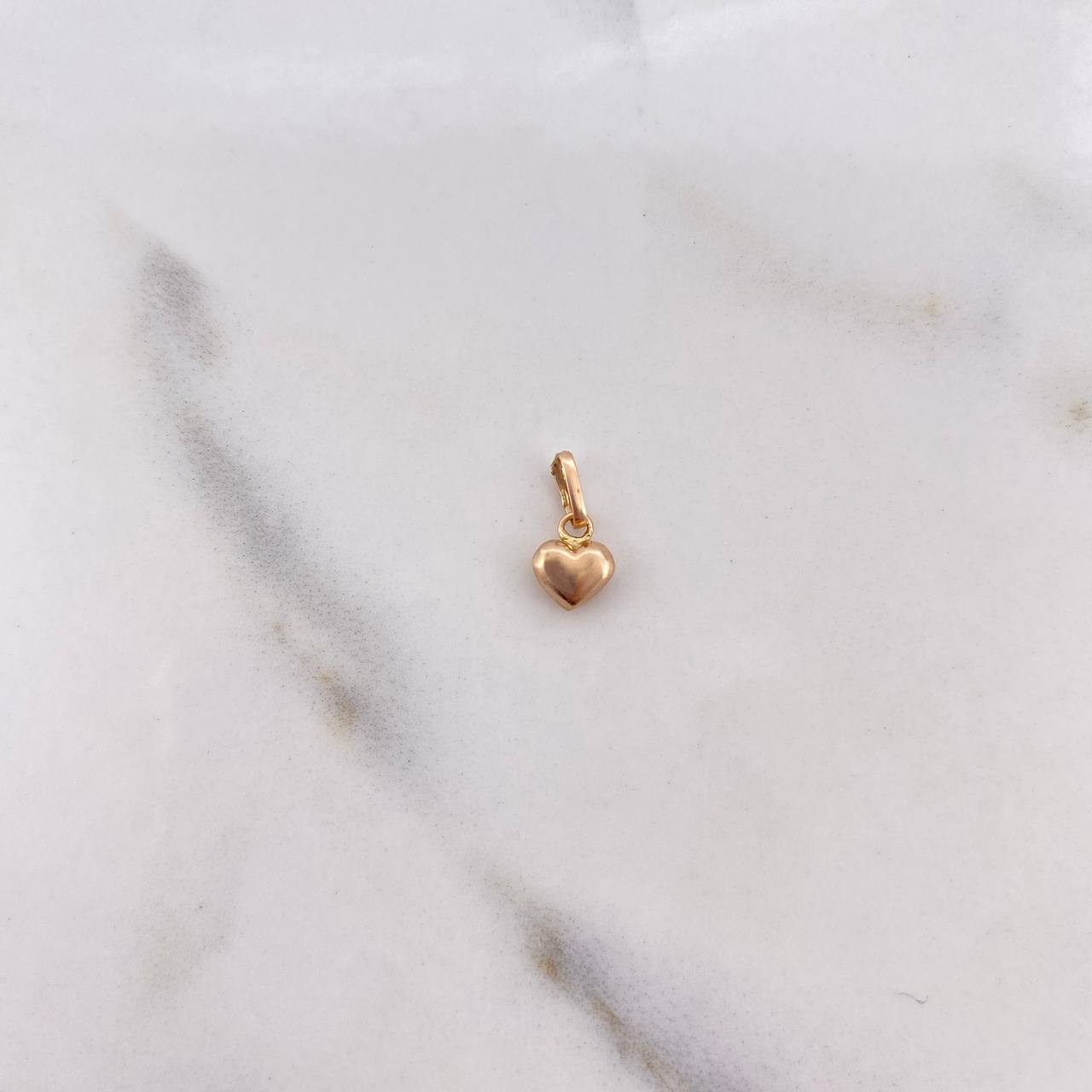 Dije Corazon 0.2gr / 1cm / Soplado Oro Rosa &