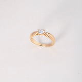 Anillo Solitario Arco 2.3gr / T6 / Circon Blanco Oro Amarillo $