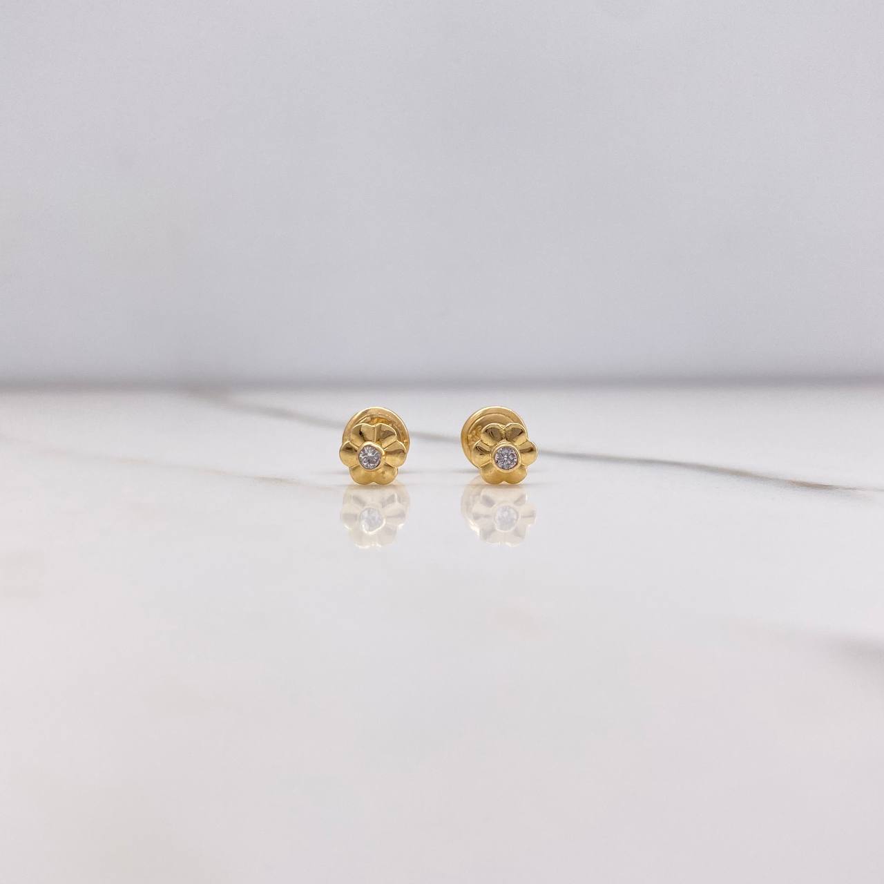 Topos Flor 0.65gr / Circon Blanco Oro Amarillo $