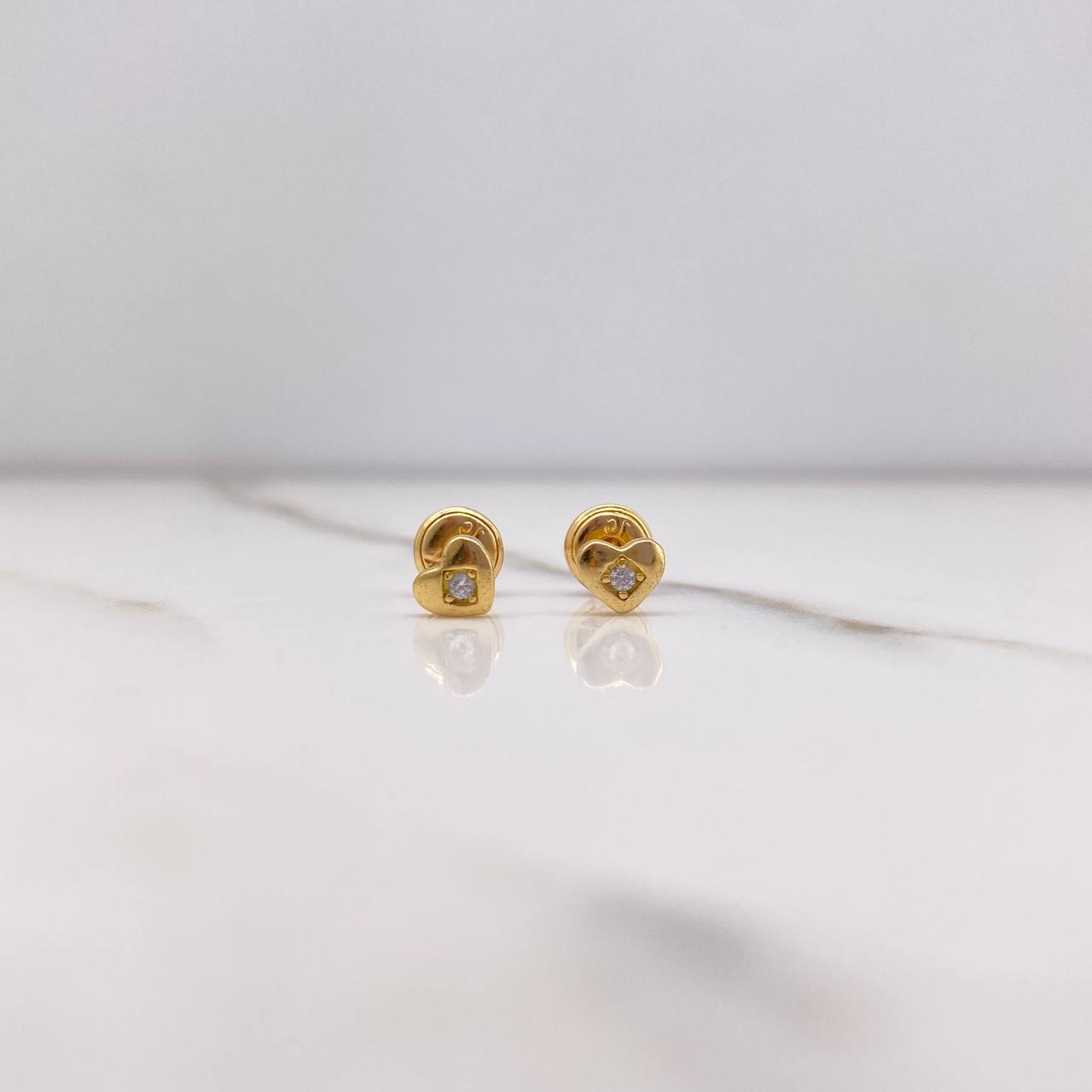 Topos Corazon 0.9gr / Circon Blanco Oro Amarillo $