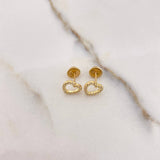 Topos Silueta Corazon 0.9gr / Circones Blancos Oro Amarillo &