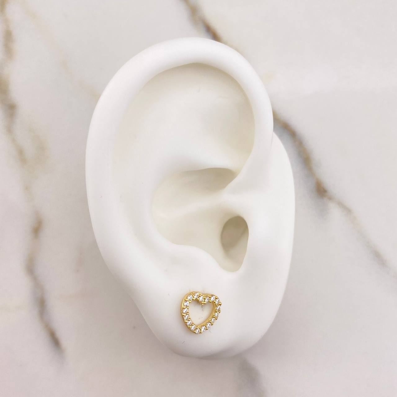 Topos Silueta Corazon 0.9gr / Circones Blancos Oro Amarillo &