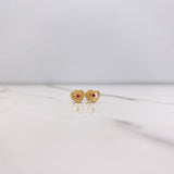 Topos Silueta Corazon 0.55gr / Circon Fucsia Oro Amarillo &