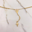 Rosario Virgen María 7gr / 50cm / 3mm Bolas Diamantadas Oro Amarillo $
