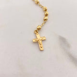 Rosario Virgen María 6.95gr / 50cm / 3mm Bolas Diamantadas Oro Amarillo $