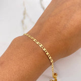 Pulso Escalera Plana 3.15gr / 21cm / 4mm Diamantado Oro Amarillo +3 $