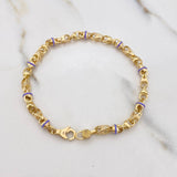 Pulso Rustica Espiga 10gr / 19cm / Bolas Cauchos Lila Oro Amarillo $