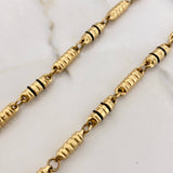 Cadena Rustica 24.75gr / 60cm / 5mm Cauchos Negros Oro Amarillo &