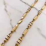 Cadena Rustica 24.75gr / 60cm / 5mm Cauchos Negros Oro Amarillo &