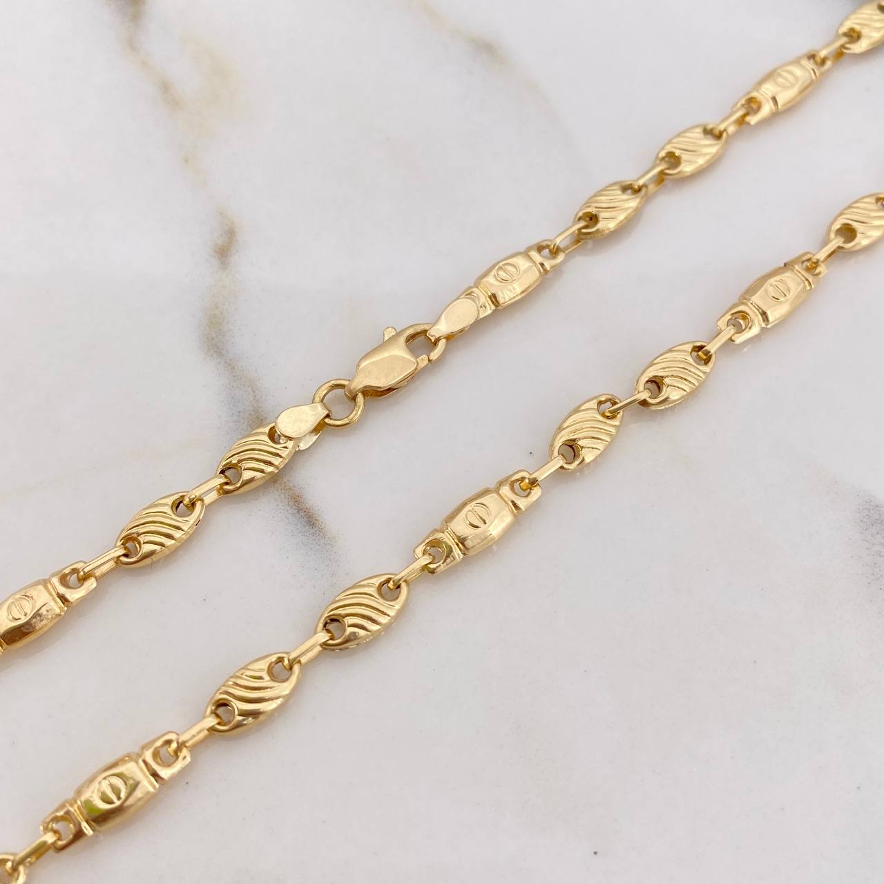 Cadena Rustica 11.6gr / 65cm / 4mm Liso Oro Amarillo &