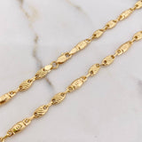Cadena Rustica 11.6gr / 65cm / 4mm Liso Oro Amarillo &