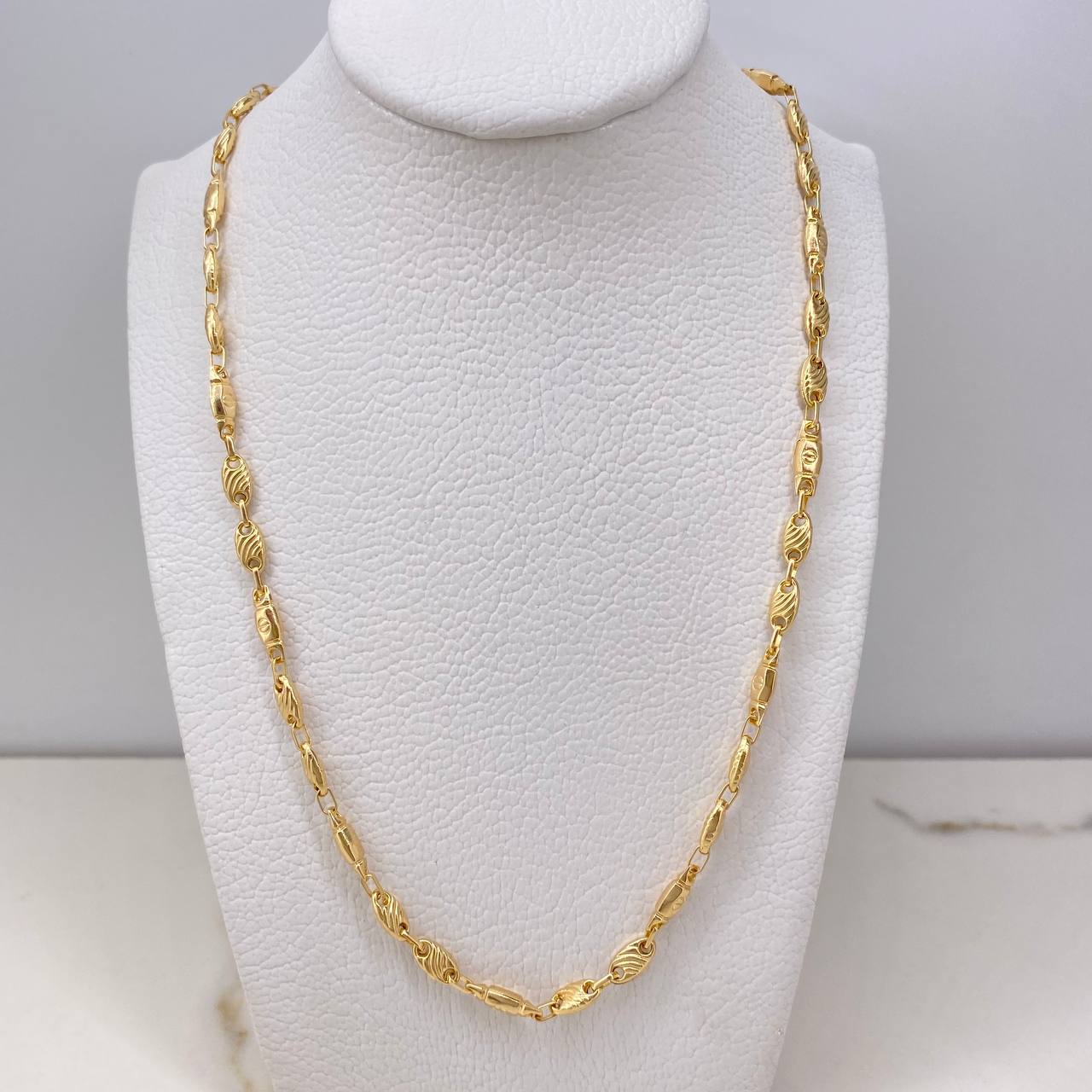 Cadena Rustica 11.6gr / 65cm / 4mm Liso Oro Amarillo &