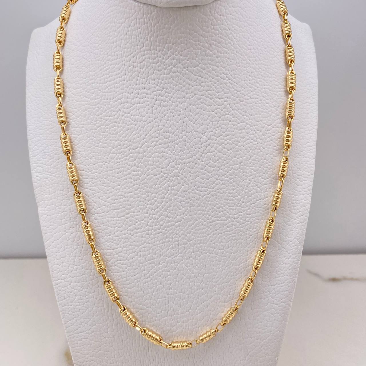 Cadena Rustica Barril 10.8gr / 65cm / 4mm Liso Oro Amarillo &
