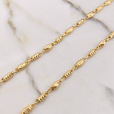 Cadena Rustica Piramide Tornillo 11.2gr / 65cm / 4mm Barril Oro Amarillo &
